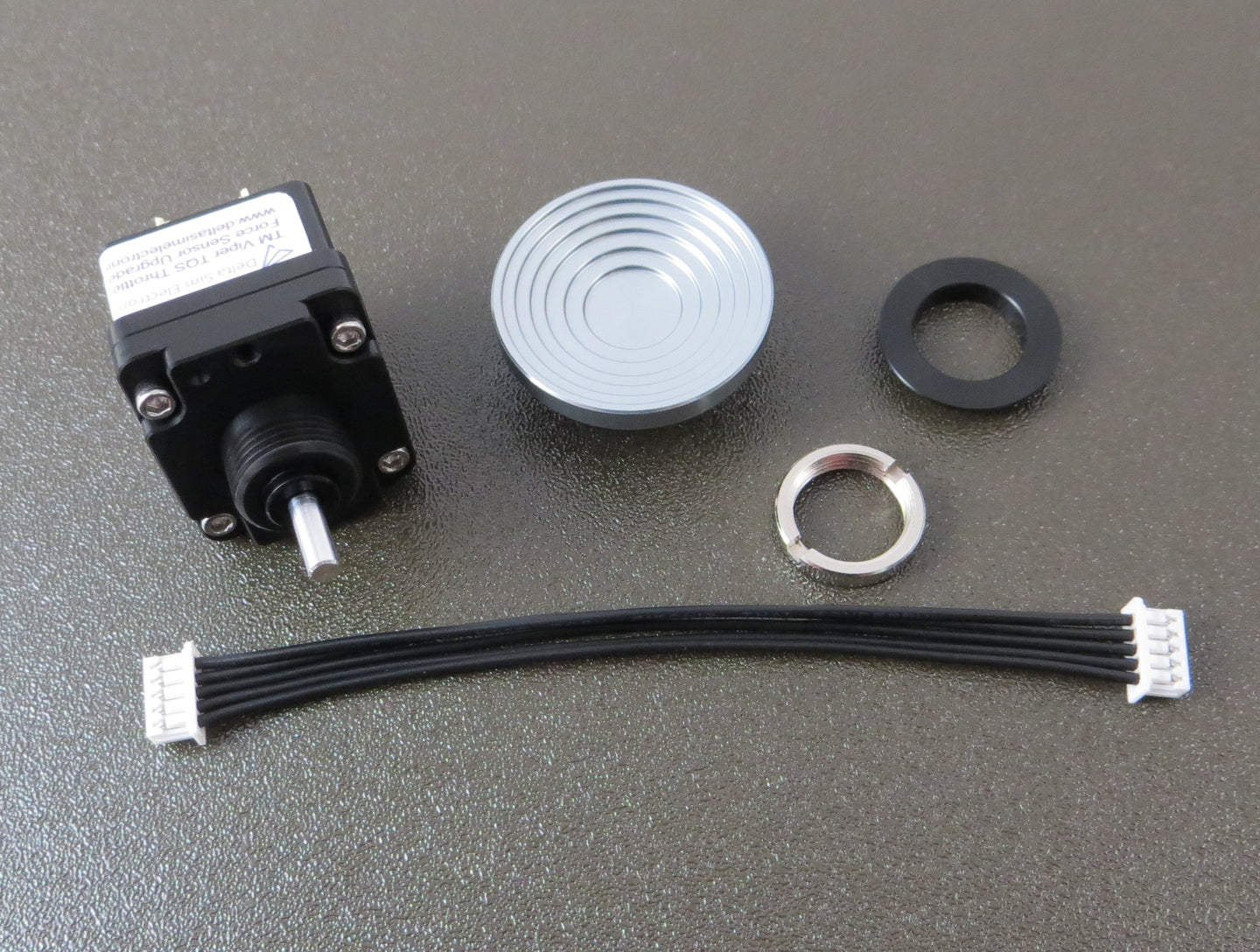 Kit Contents, sensor, hat, cable, and nut